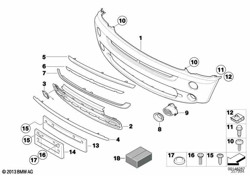 Genuine Front Bumper Mounting Parts Set Value Line Replacement 51 11 2 311 959