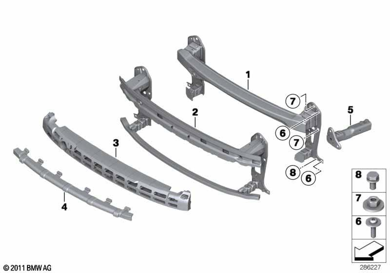 Genuine Front Bumper Carrier Car Replacement Spare Part 51 11 7 255 121