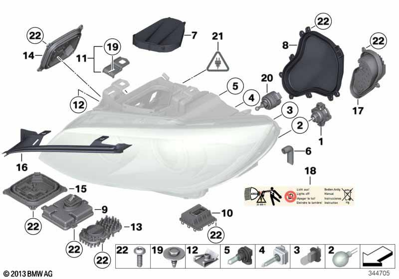 Genuine Headlight Headlamp LED Modules Set Lighting Replacement 63 11 7 263 051