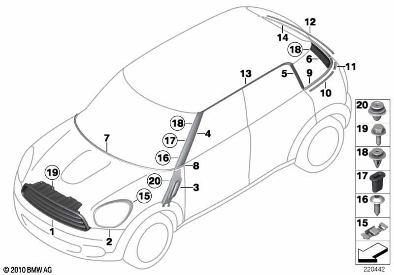 Genuine Front Grille Bumper Replacement Spare Part 51 13 9 812 862