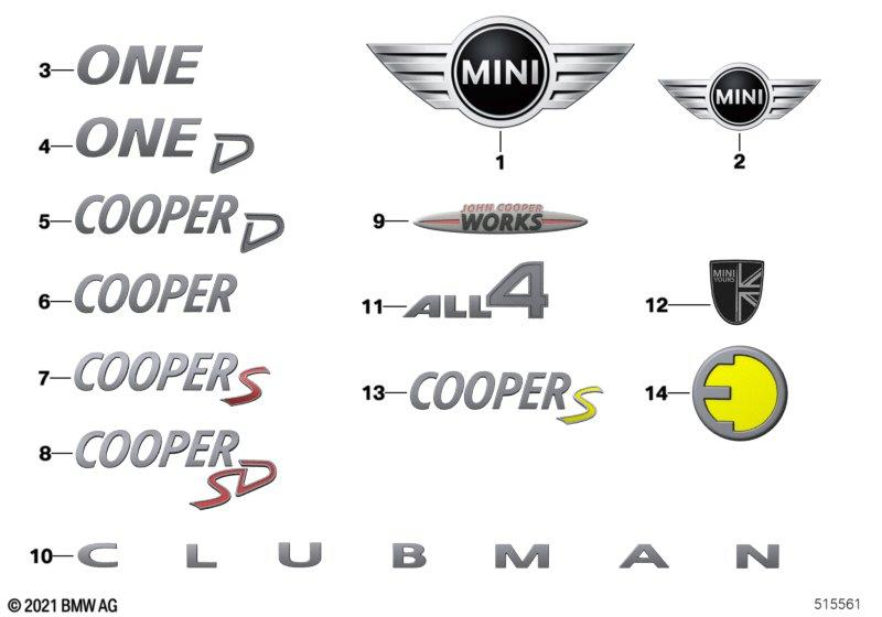 Genuine Lettering Emblem Badge Logo Cooper D Car Styling 51 14 2 754 747