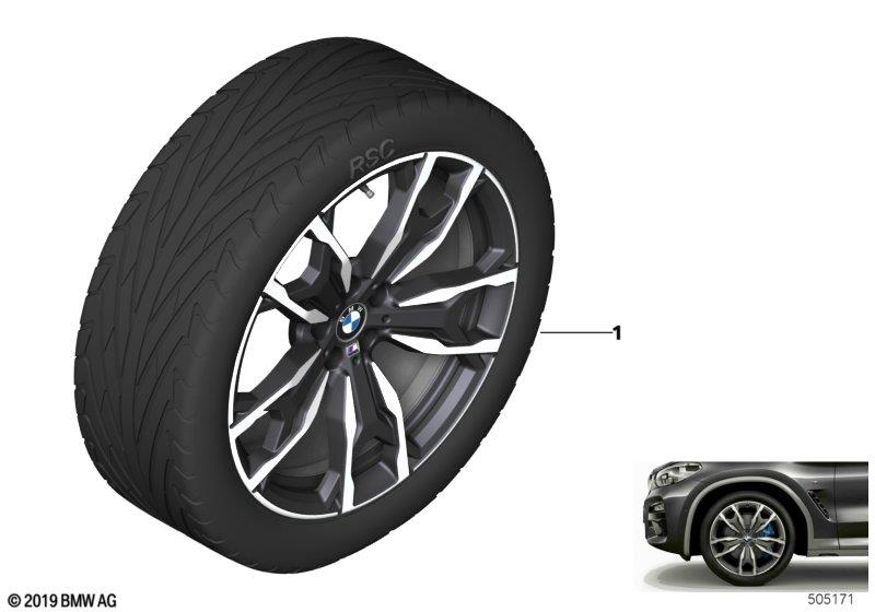 Genuine 20" RDC Wheel Tyre Set Summer Orbit Grey Double Spoke 36 11 2 473 105