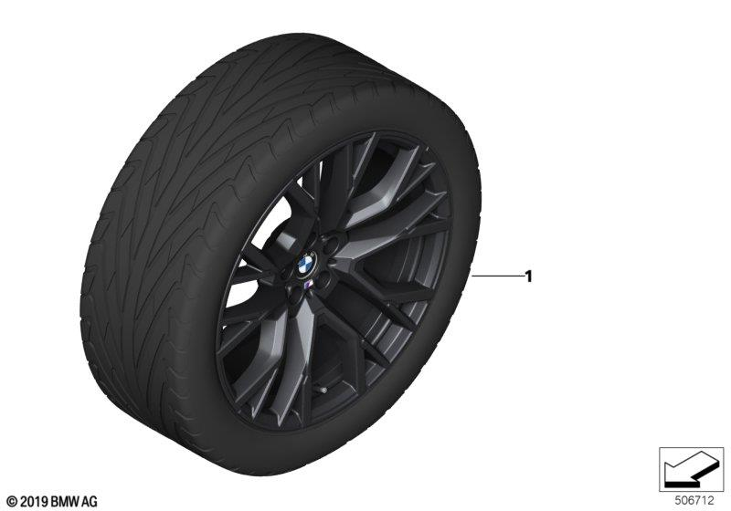 Genuine 22" TPM Wheel Tyre Set Summer Jet Black M Performance 36 11 5 A81 8E0