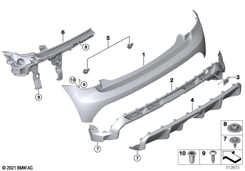 Genuine Rear Bumper Towing Eye Cover Hook Cap Tow Flap JCW 51 11 9 450 545