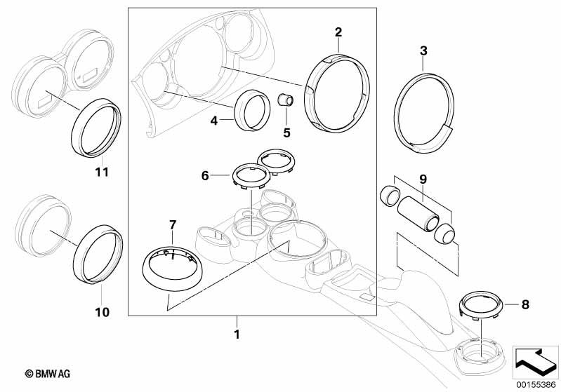 Genuine Gearshift Lever Boot Trim Ring Chrome Replacement Spare 51 16 7 131 186