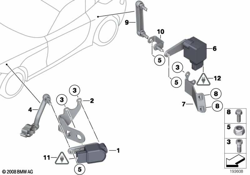 Genuine Headlight Vertical Aim Control Sensor Regulating Rod 37 14 6 783 206