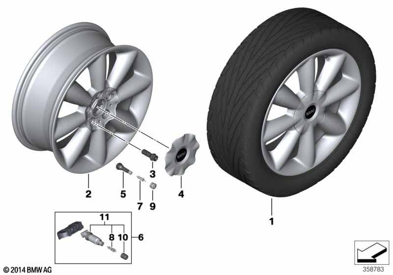 Genuine 18'' Wheel Hub Cap Cover White 160.1mm Diameter 36 10 6 864 377