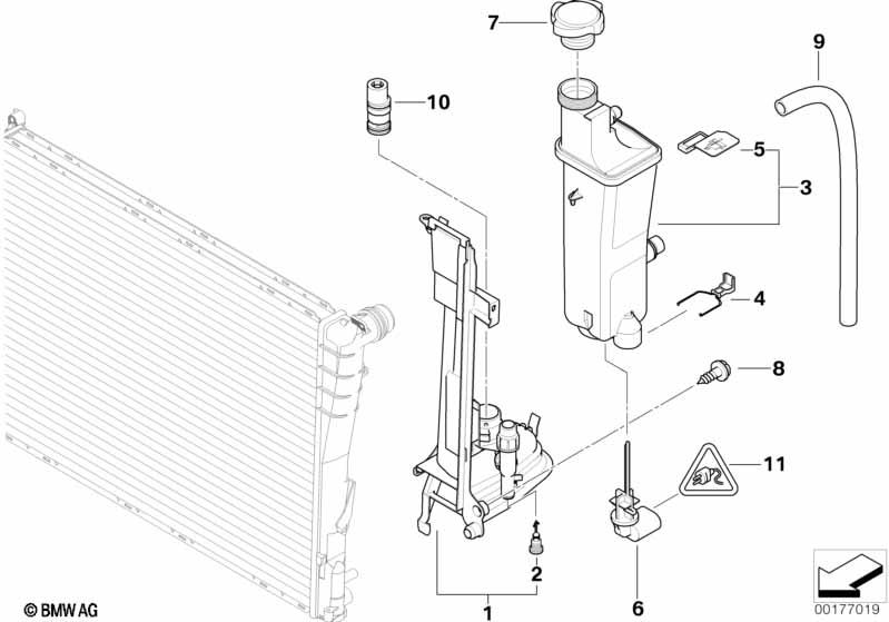 Genuine Radiator Coolant Header Expansion Tank Engine Cooling 17 11 7 573 751