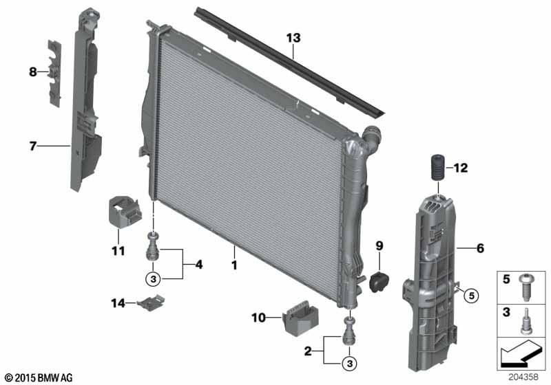 Genuine Engine Cooling Radiator Control Sleeve Replacement 17 10 7 523 260