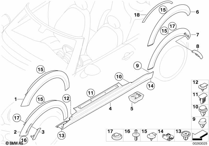 Genuine Rear Left NS Door Sill Wheel Arch Side Panel Extension 51 77 7 157 105