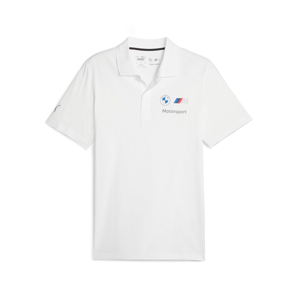 Genuine M Motorsport Mens Polo Shirt White Tee Top Short Sleeve Buttons