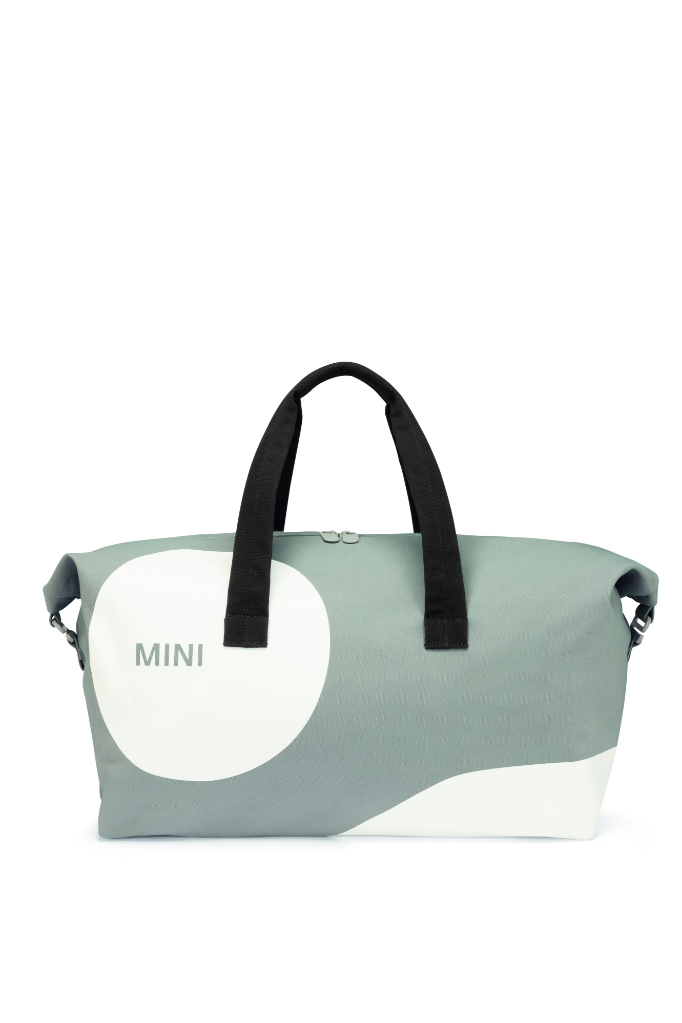 Genuine Duffle Bag Car Face Detail Grey White Black Zip Open Pocket 80 22 5 B32 0D3