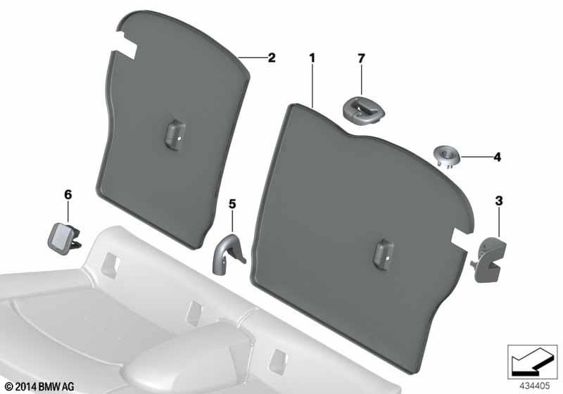 Genuine Rear Left Passenger Side NS Nearside Seat Isofix Cover 52 20 7 382 949
