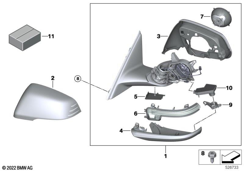 Genuine Right OS Lower Wing Mirror Housing Section Shadow Line 51 16 9 879 140