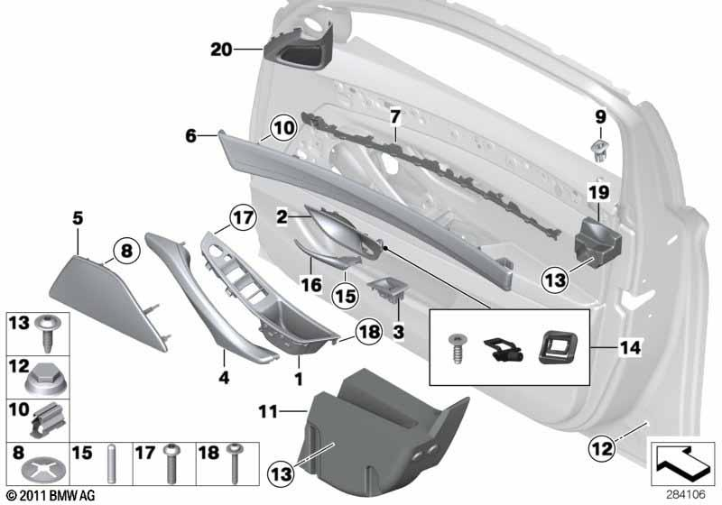 Genuine Rear Left Passenger Side NS Nearside Door Pull Black 51 41 7 225 851