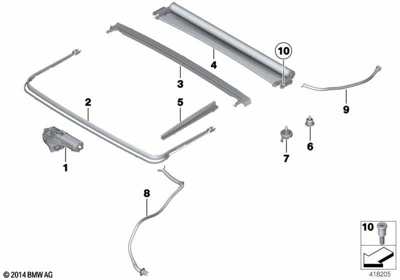 Genuine Panorama Roof Roller Sun Blind Electric Anthracite 54 10 7 237 593