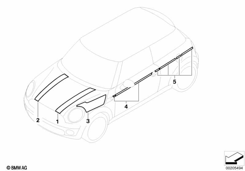 Genuine Left Passenger Side NS Nearside Decorative Strips Black 51 14 7 281 513