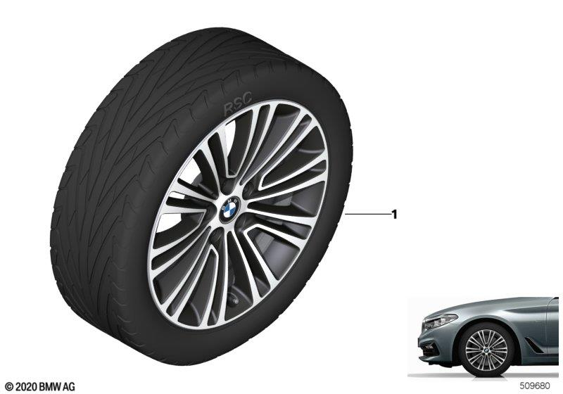 Genuine 18" TPM Wheel Tyre Set Summer Orbit Grey 245/45R18 100Y 36 11 5 A8D 966
