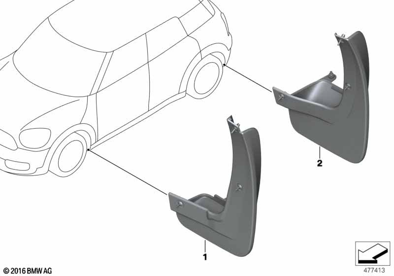 Genuine Rear Right Left Mud Flaps Set Protective Splash Guards 82 16 2 467 102