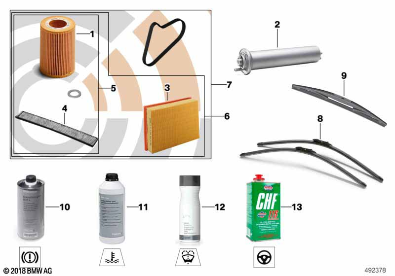 Genuine Inspection Service Kit I Oil Air Filter Replacement 88 00 2 289 139
