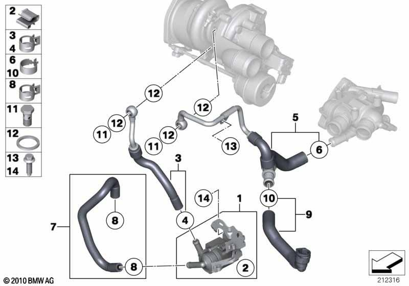 Genuine Return Engine Coolant Hose Pipe Line Cooling System 11 53 9 804 600