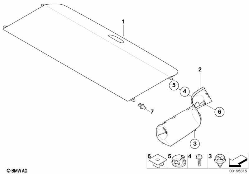 Genuine Boot Cargo Luggae Parcel Shelf Trunk Cover Replacement 51 46 2 758 295
