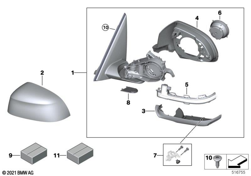 Genuine Right OS Wing Mirror Supporting Ring Shadow Line 51 16 7 468 242