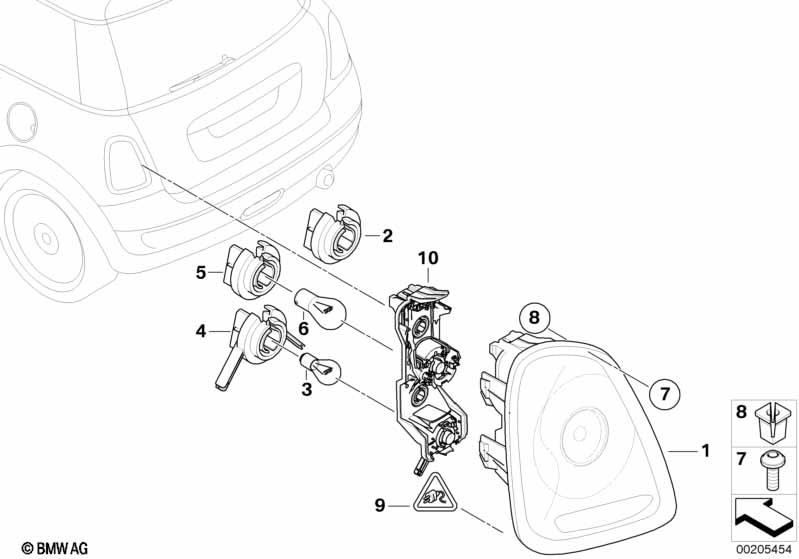 Genuine Right OS Left NS Rear Tail Light Lamp Bulb Holder 63 21 2 756 179