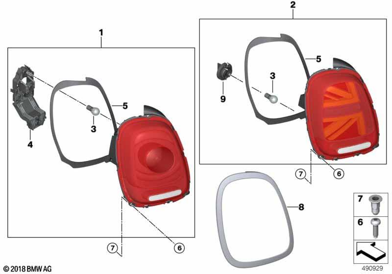 Genuine Right OS Left NS Rear Tail Light Lamp Bulb Holder 63 21 7 361 305