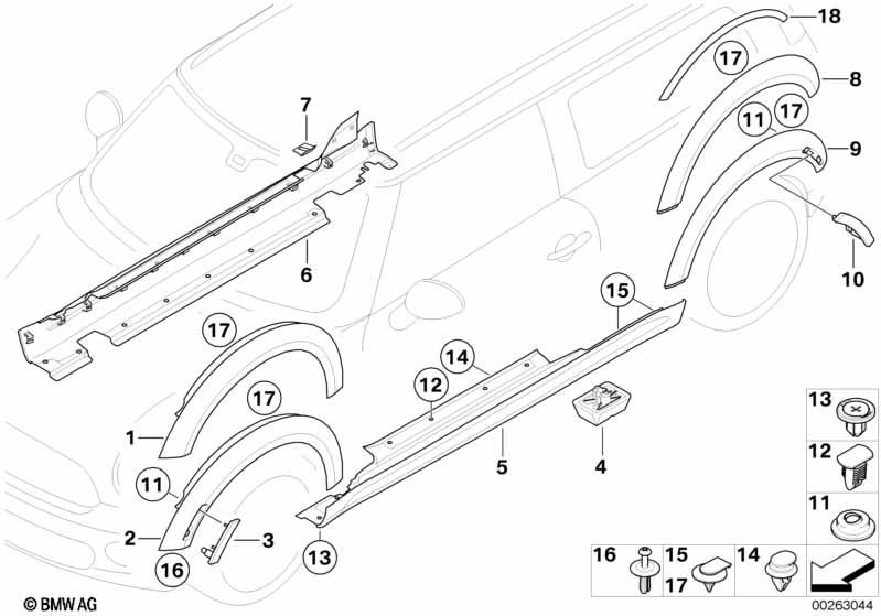 Genuine Rear Left Wheel Arch Trim Side Panel Extension Flare 51 77 7 167 593