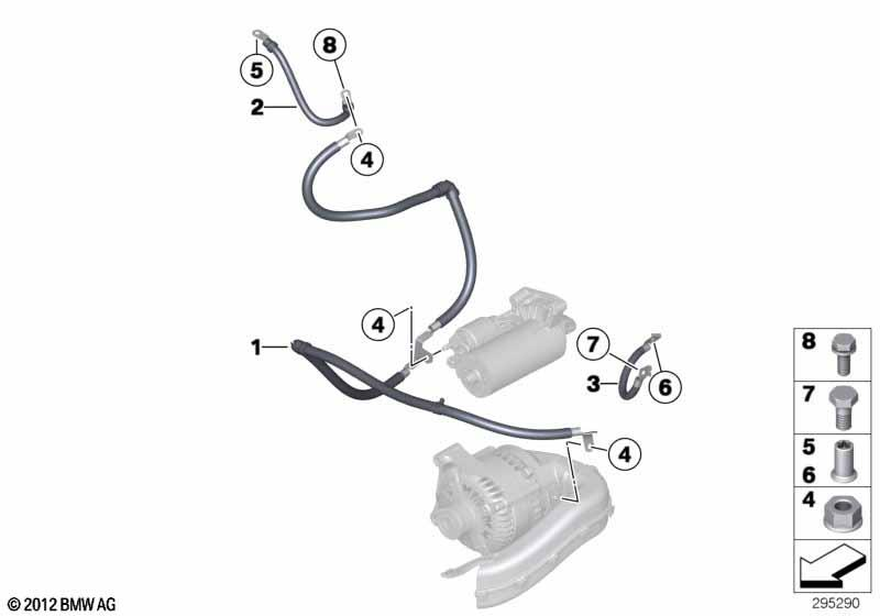 Genuine Cable Alternator Generator Starter Base Assembly B+ 12 42 8 577 241