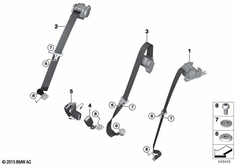 Genuine Rear Left Lower Seatbelt Chord Tensioner Assembly 72 11 7 362 069