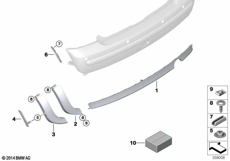 Genuine Rear Left Passenger Side NS Nearside Spoiler Black 51 12 6 800 204