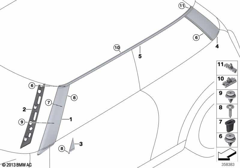 Genuine Left Passenger Side NS Nearside A Pillar Door Seal 51 13 7 300 009