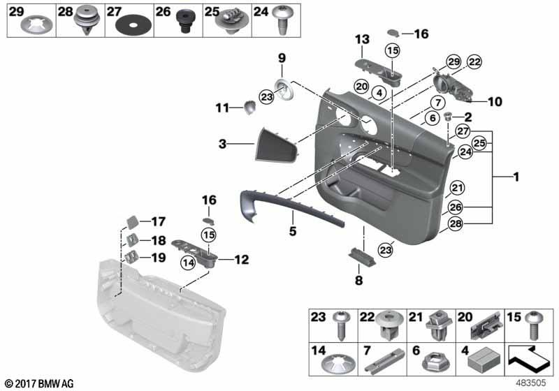 Genuine Rear Door Molding Trim Cover Panel Replacement 51 41 7 910 884