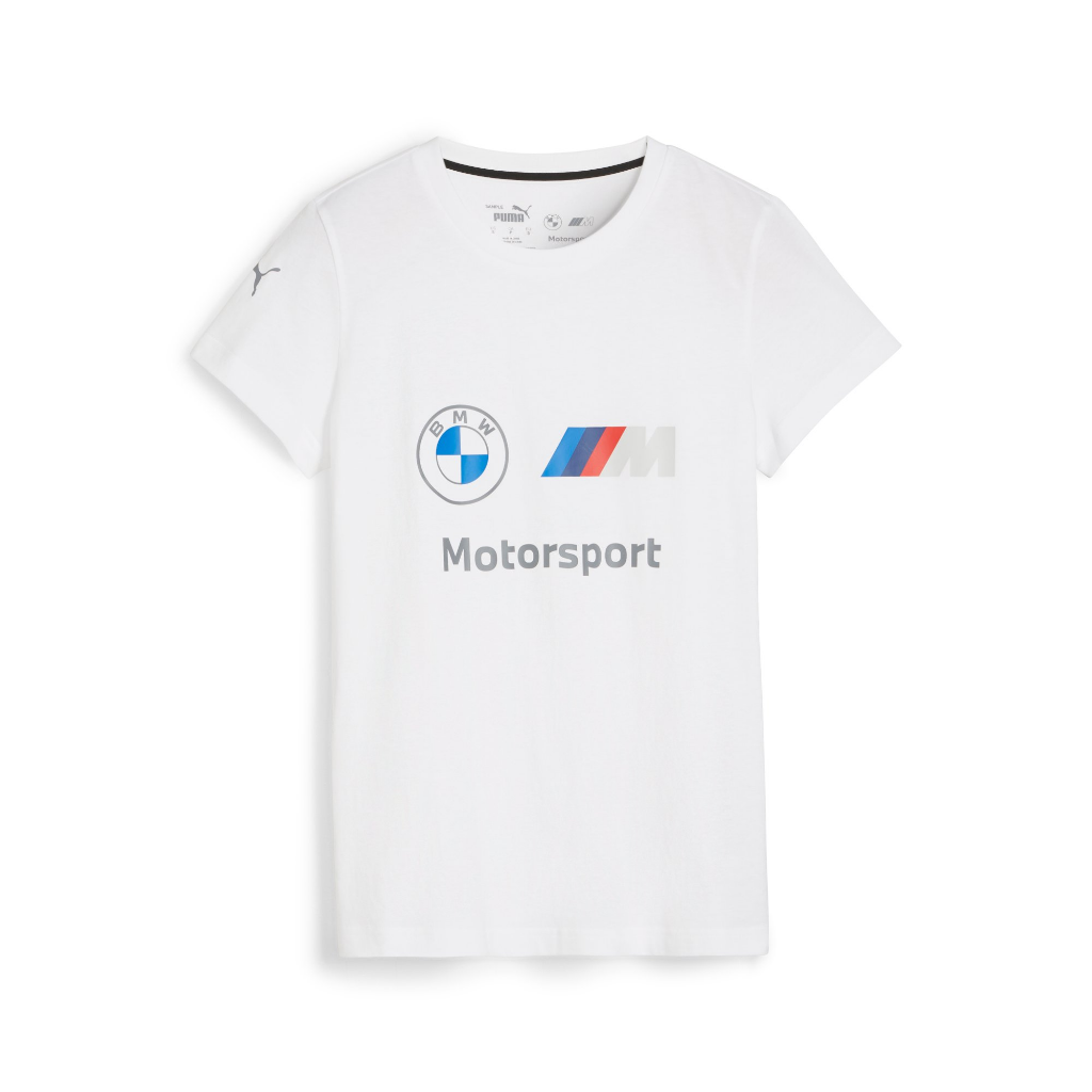 Genuine M Motorsport Logo Womens Ladies T Shirt White Tee Top Short Sleeve