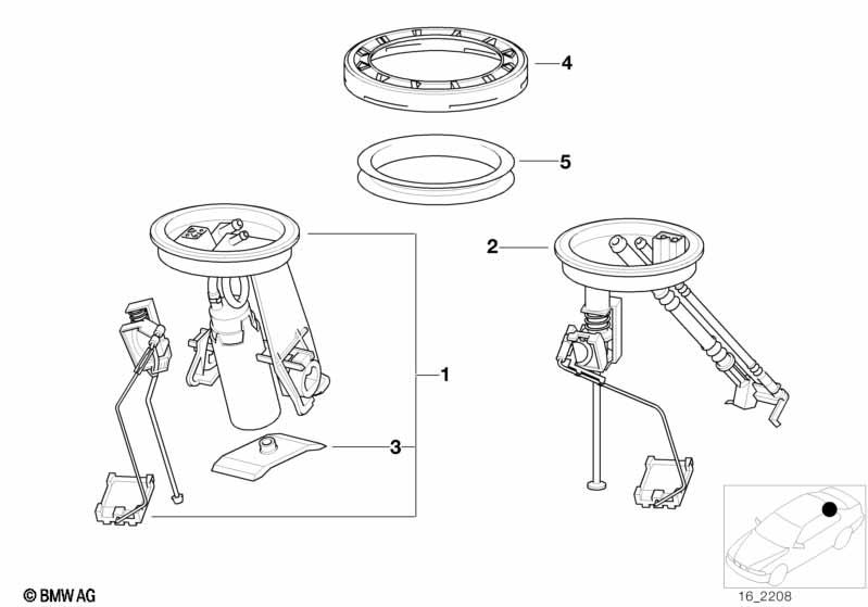 Genuine Fuel Delivery Unit Right 16 14 1 184 749