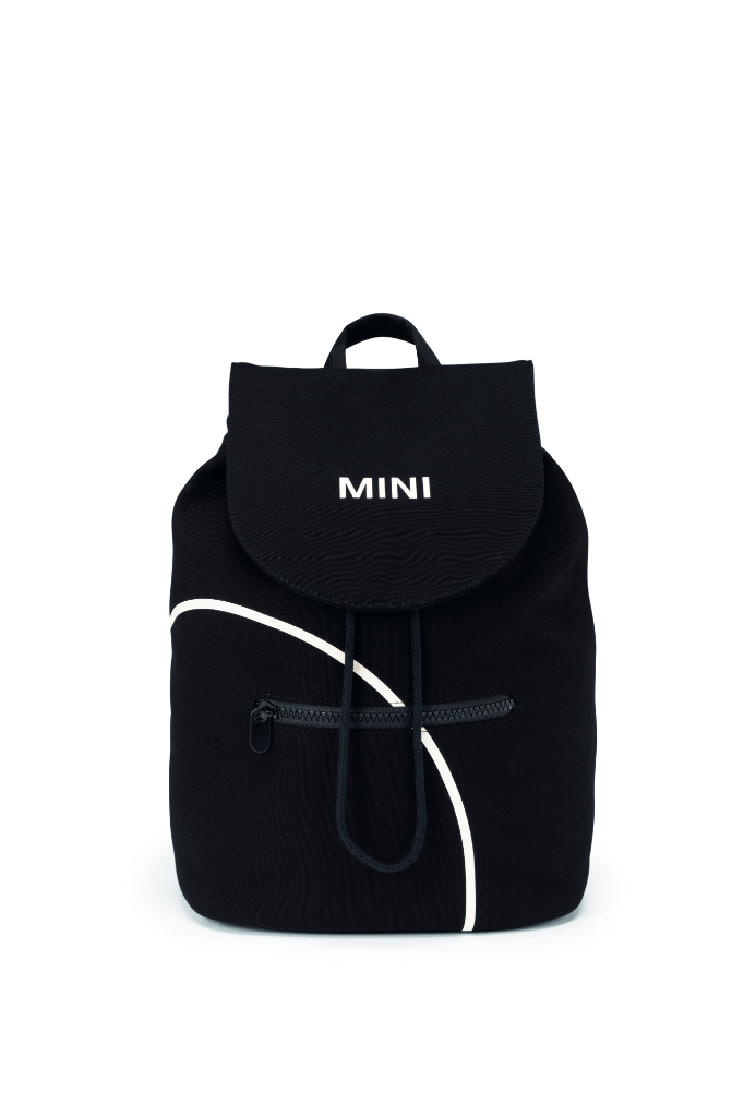 Genuine Backpack Bag Outline Print Black White Zip Open Pocket Travel 80 22 5 B32 0C4