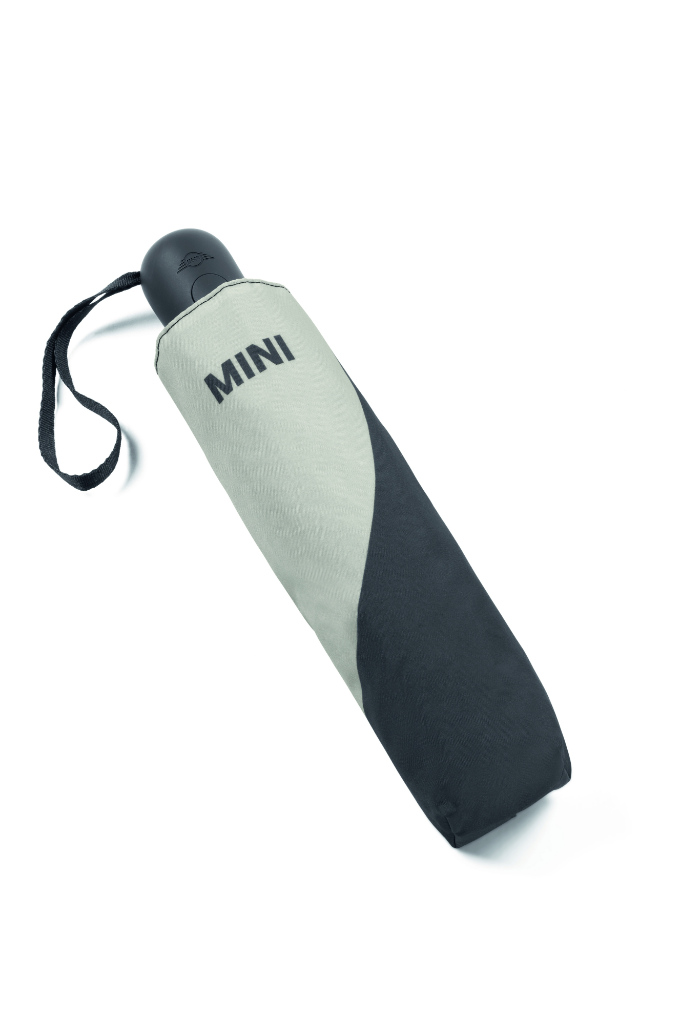 Genuine Umbrella Foldable Car Face Detail Grey Black Push Button Strap 80 23 5 B32 0F3