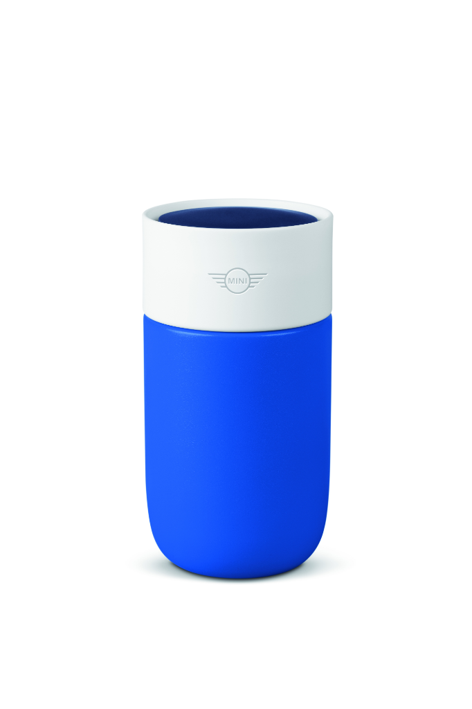 Genuine Travel Mug Colour Block 300ml Blazing Blue White Indigo Insulated 80 28 5 B32 105