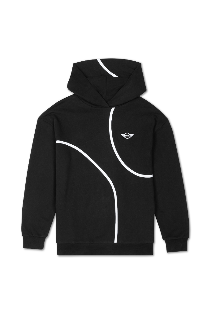 Genuine Mens Hoodie Sweatshirt Outline Print Wing Logo Cotton Black White