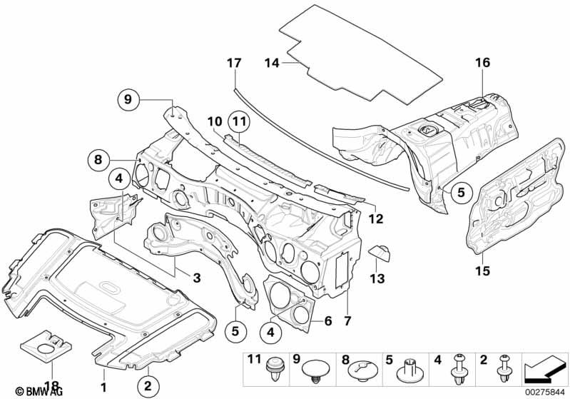 Genuine Front Engine Hood Sound Insulating Noise Insulation 51 48 7 059 260