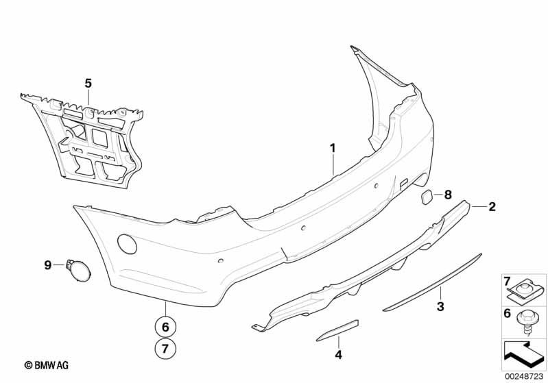 Genuine Rear End Towing Eye Flap Primed Hole Cover Cap 51 12 8 041 135
