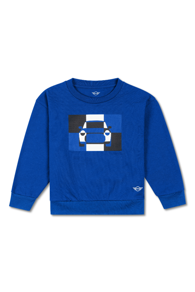Genuine Childrens Kids Sweatshirt Car Tile Wing Logo Cotton Blazing Blue
