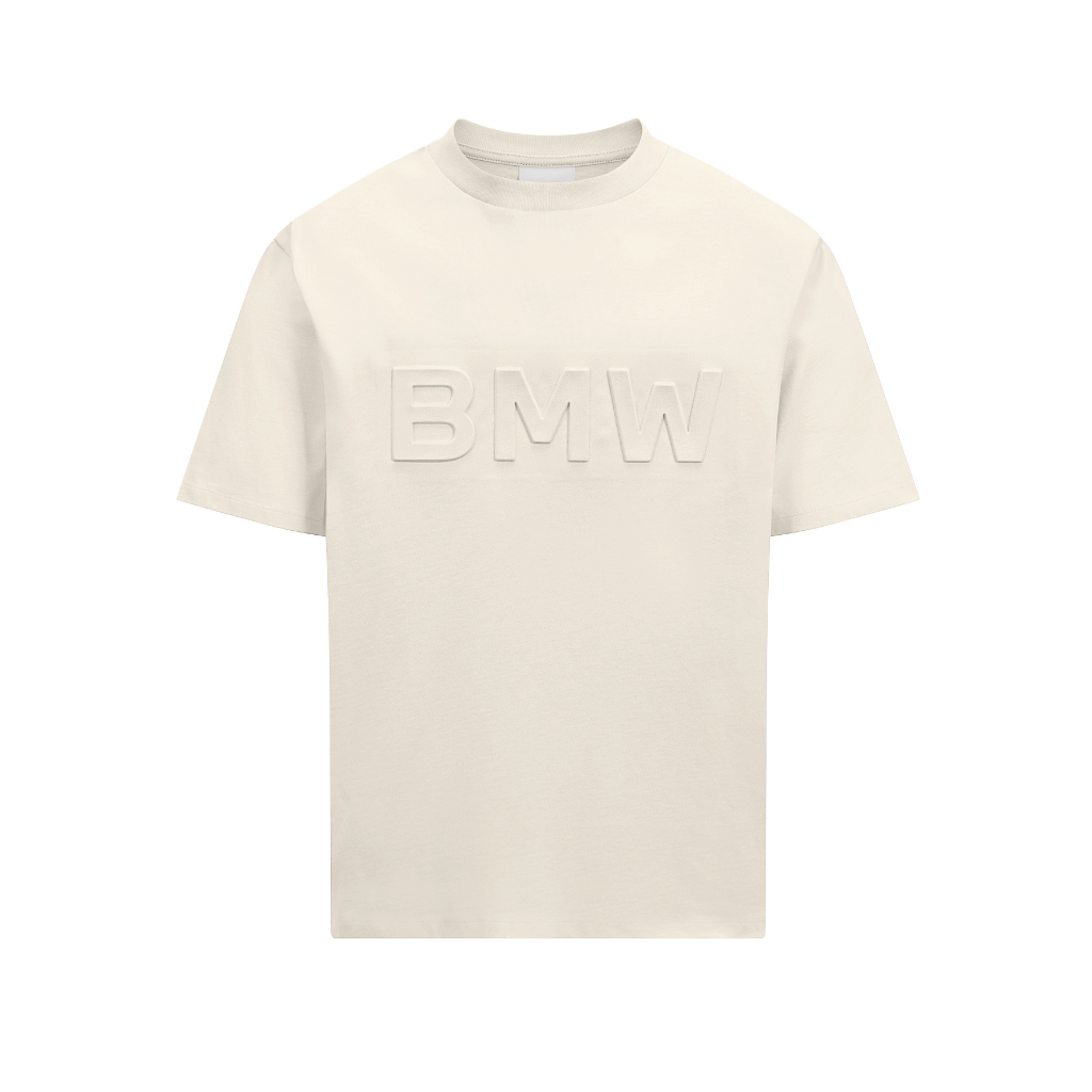 Genuine Embossed Unisex Mens Womens Ladies T Shirt Beige Cotton Tee Top