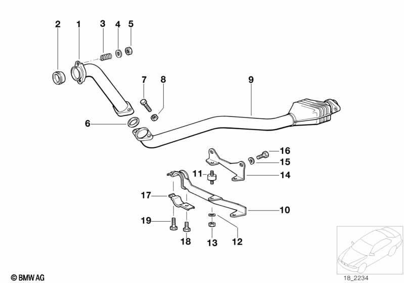 Genuine Exhaust Silencer/Muffler Clamp 18 21 2 246 219