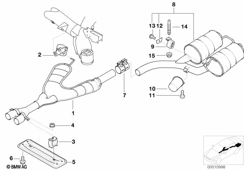 Genuine Exhaust Silencer Vibration Absorber 18 30 1 433 181