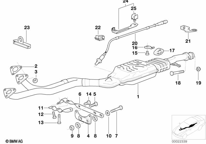 Genuine Exhaust Silencer/Muffler Clamp 18 21 1 723 688