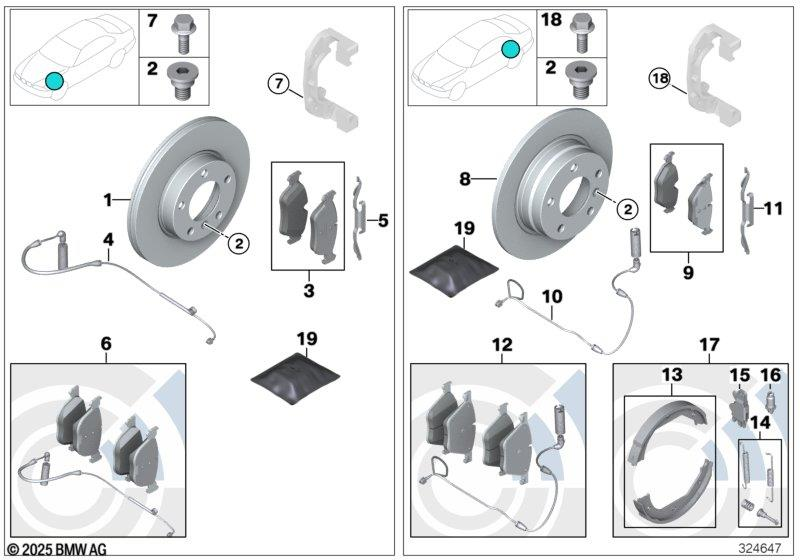 Genuine Brake Pads Repair Kit Fits E63 E63 LCI E64 E64 LCI 34116794913