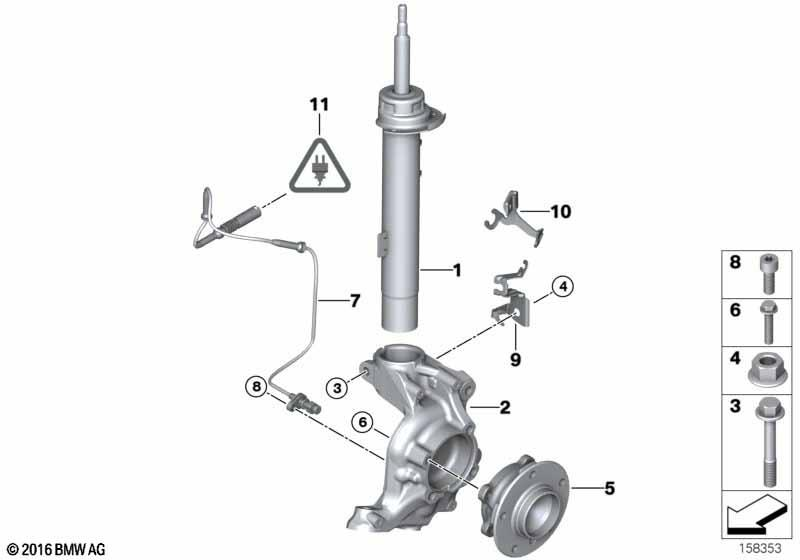 Genuine Front DSC Pulse Generator Wheel Speed Sensor 34 52 6 762 465
